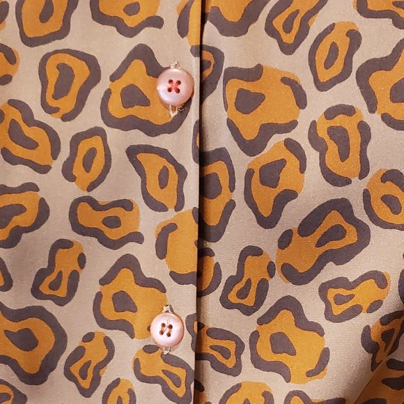 Tucker Leopard Print Silk Maxi Peasant Shift Dress - Picture 14 of 14